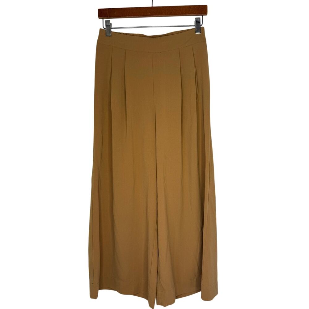Very J Womens Wide Leg Palazzo Pants Tan Pull On Elastic Waist Size S